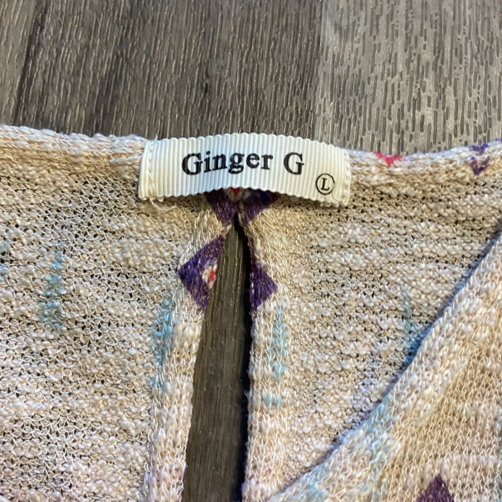 Ginger G Knit Patterned Tank Top Size Large - Picture 2 of 5